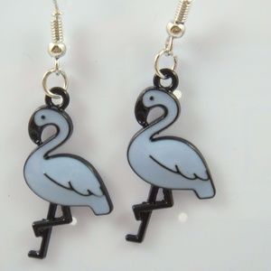Pelican Earrings In Silver Tone