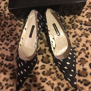 Cesare Paciotti satin polka dot pumps