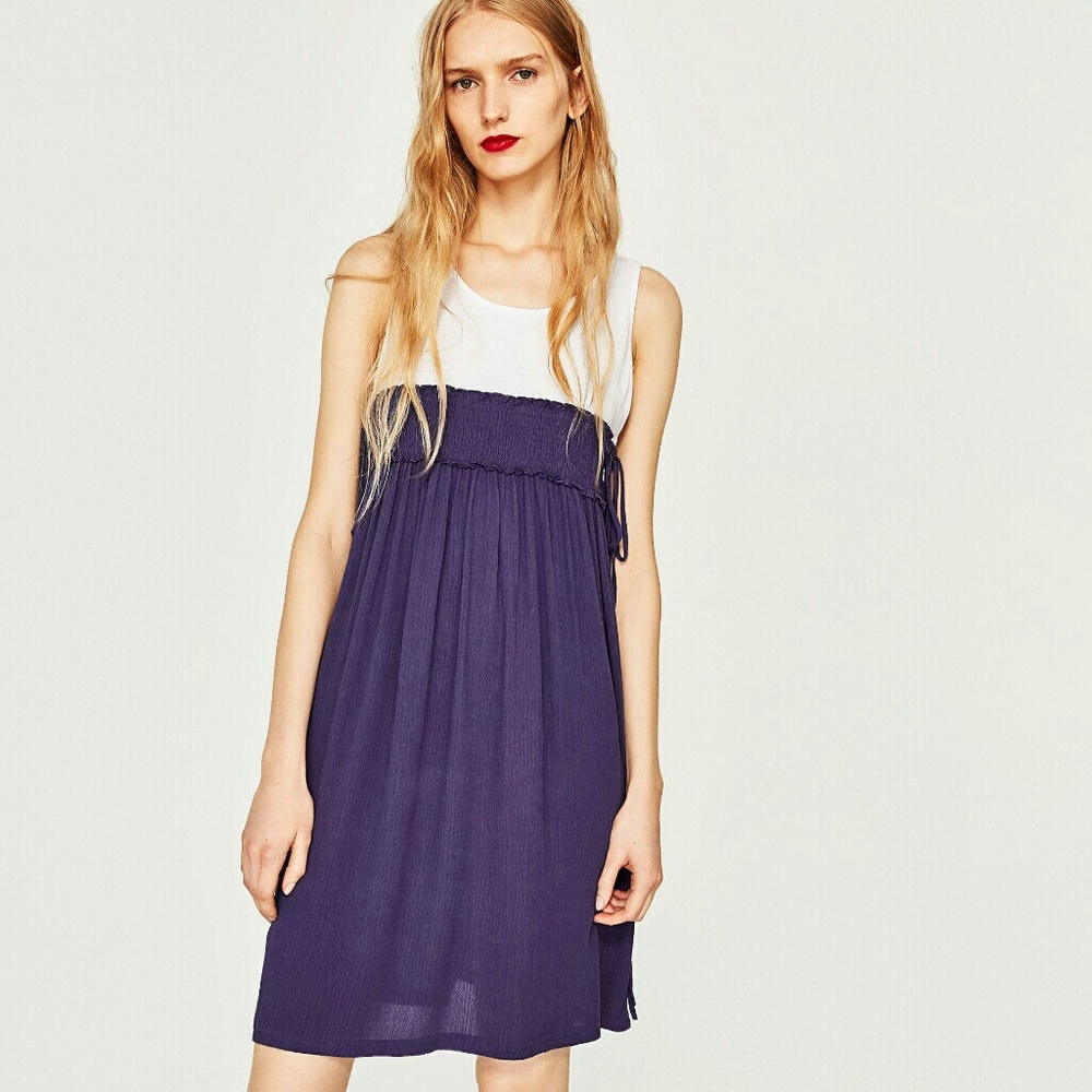 ZARA Contrasting Color New Mini Dress