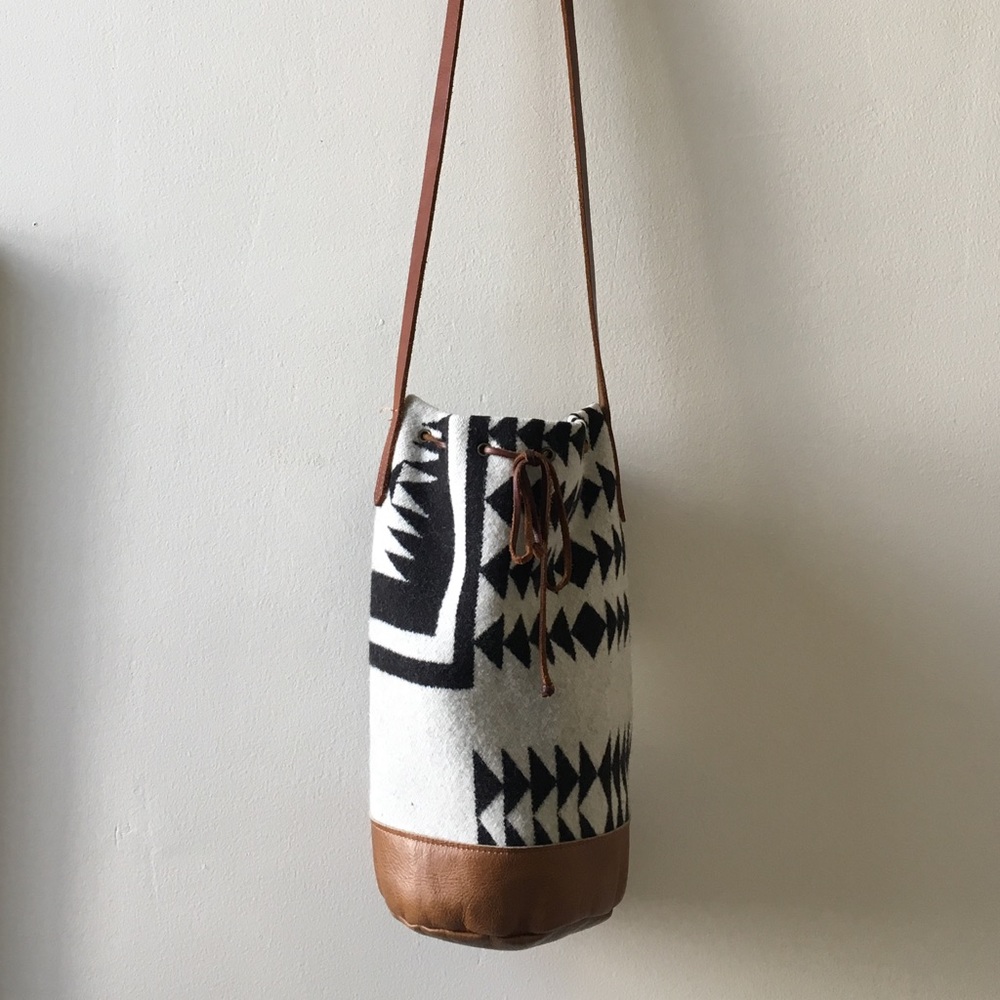 Future Glory Wool and Leather Bucket Bag