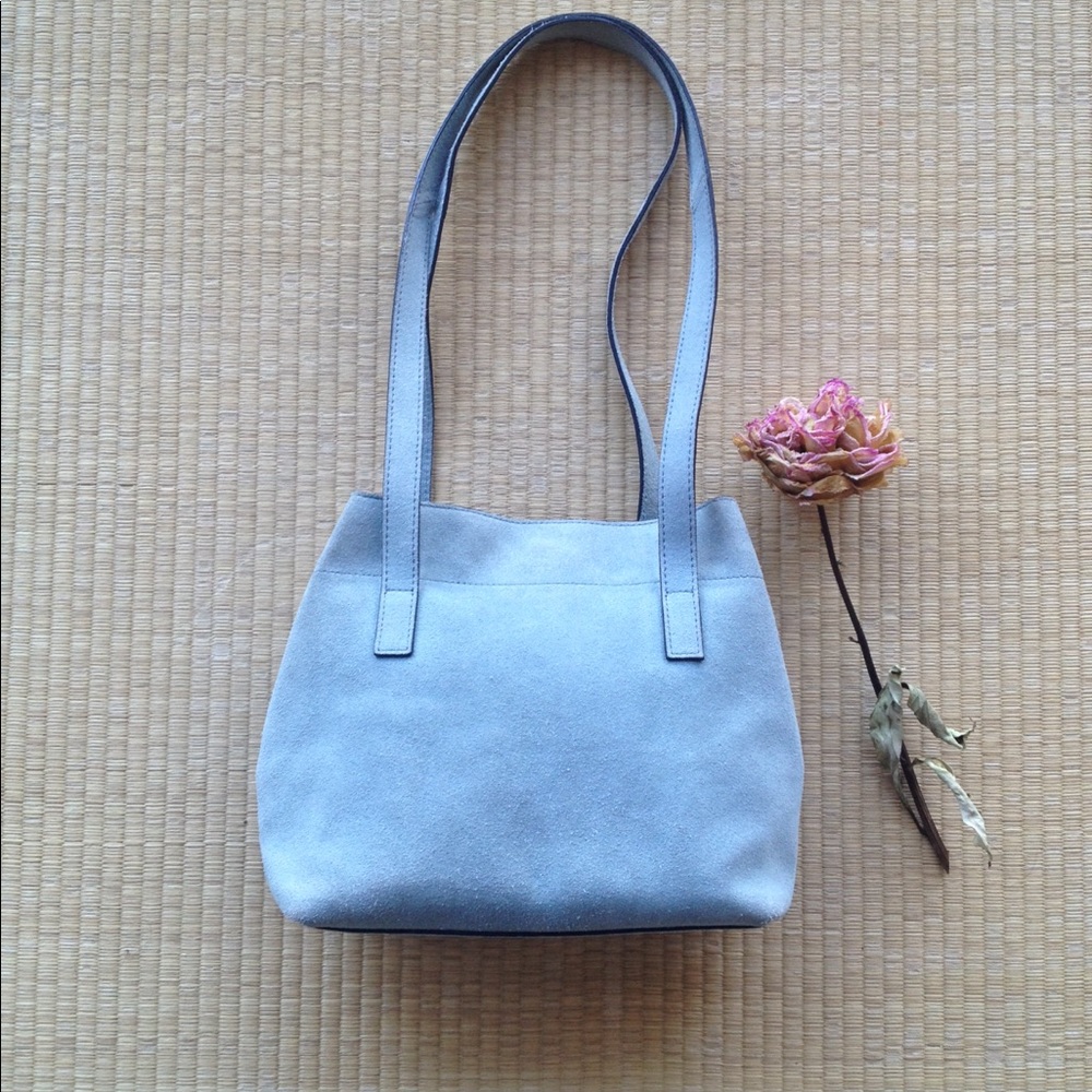Cute Kimchi Blue Suede Shoulder Bag