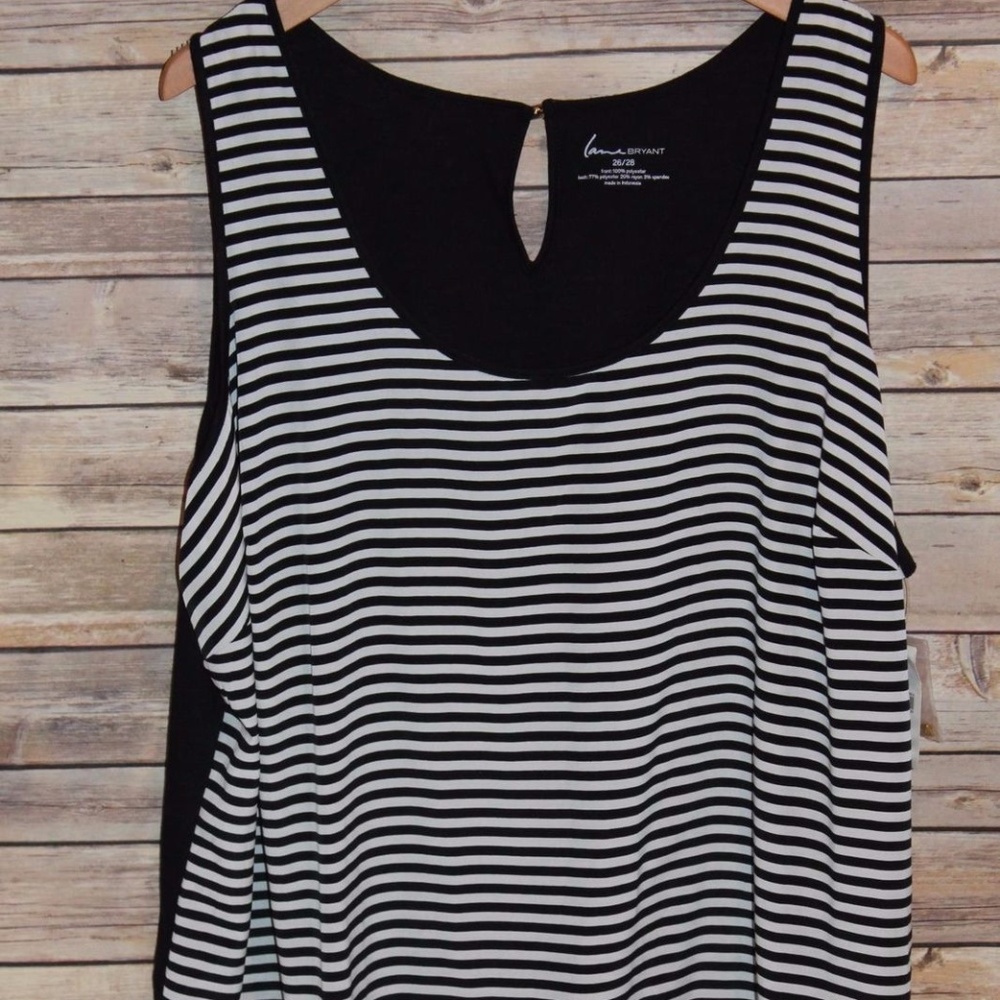 NWT Lane Bryant Sleeveless Stripe Top HW490