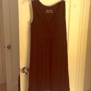 Eddie Bauer solid black stretch crossover dress