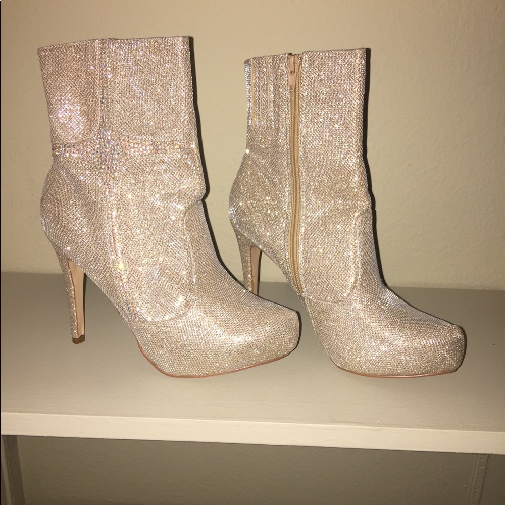 Gold Sequin Boots