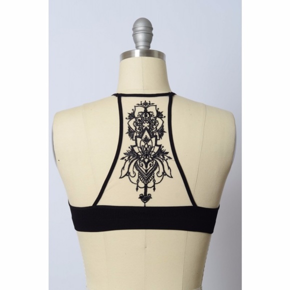 🔻 SALE Mesh Tattoo Black Bralette - Picture 4 of 4