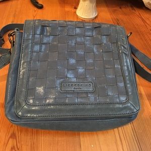 Liebedkind Blue Metallic Suede Crossbody