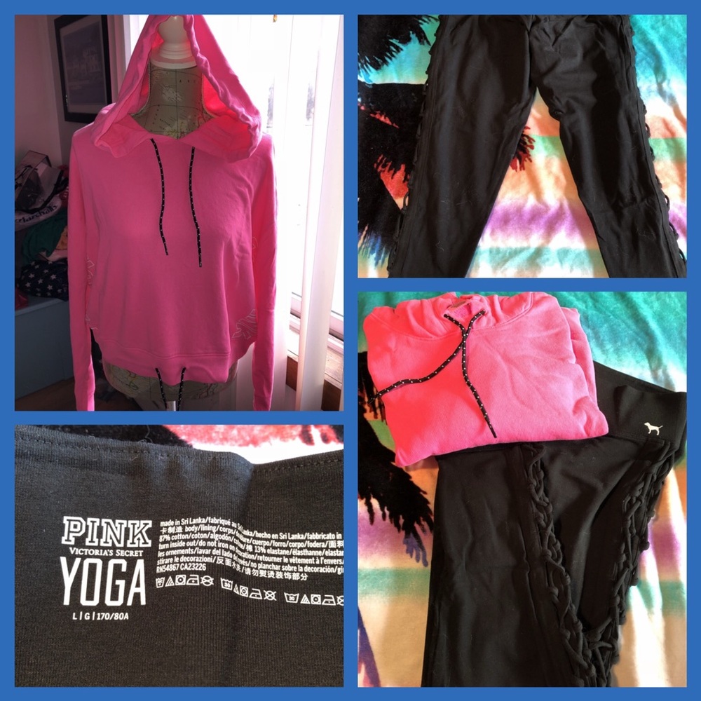 BNWT VS PINK LACE UP LEGGINGS & HOODIE SET