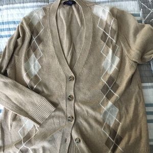 Lands end argyle cardigan sweater
