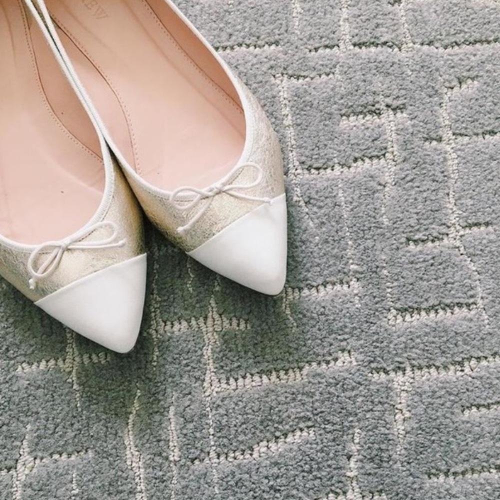 Gemma cap-toe flats in metallic leather