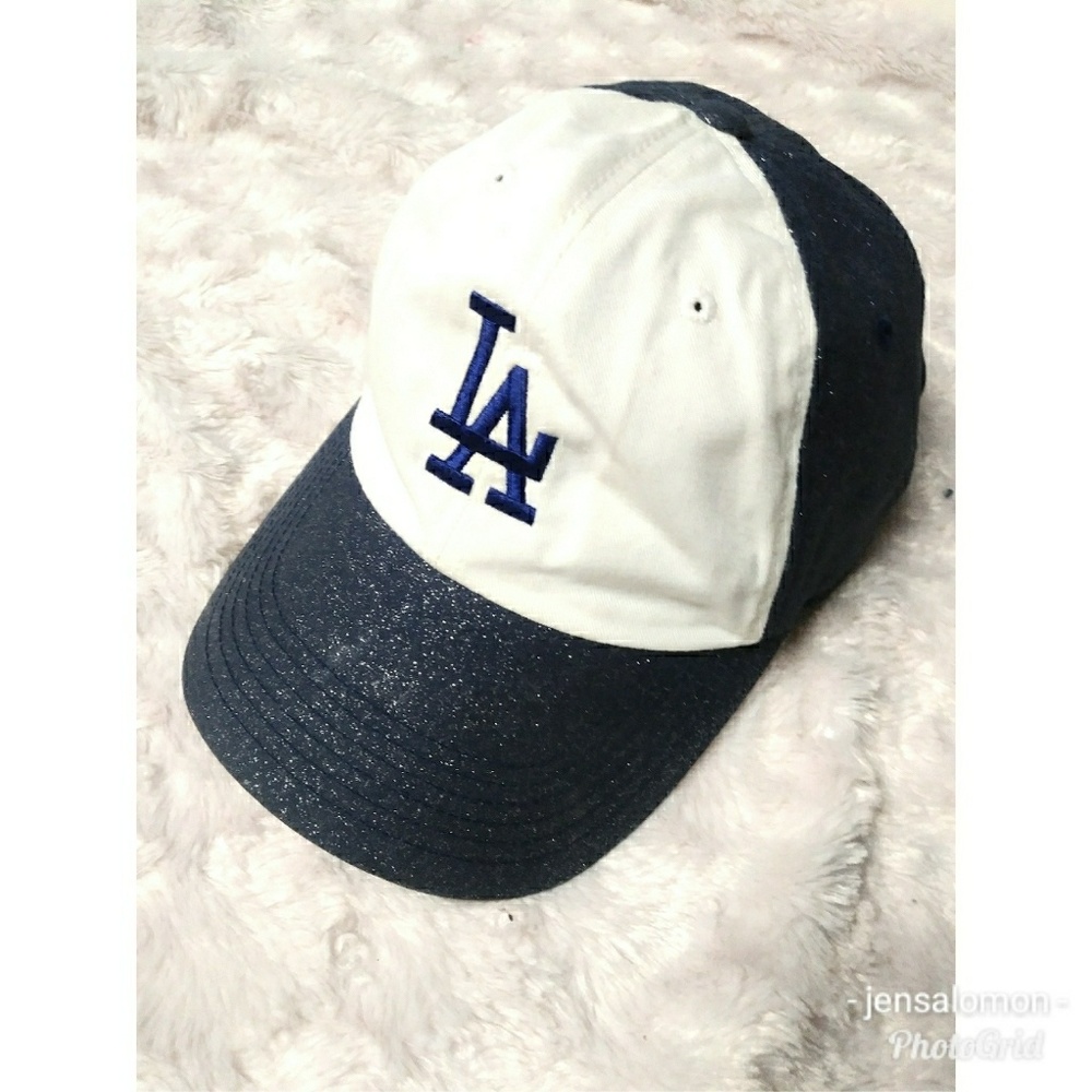 Dodgers white and sparkly blue snapback