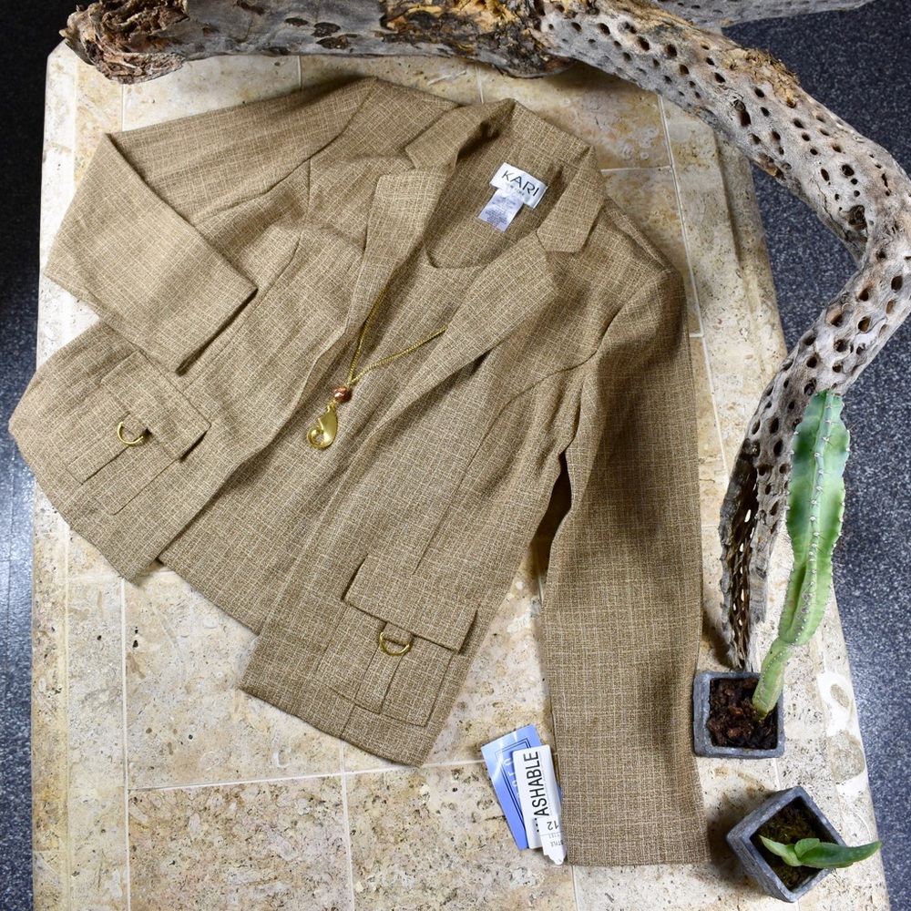 Kari New York tweed jacket blouse set