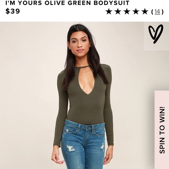 Lulus Tops - 🆕 LULU’S I'M YOURS OLIVE GREEN BODYSUIT, Size M