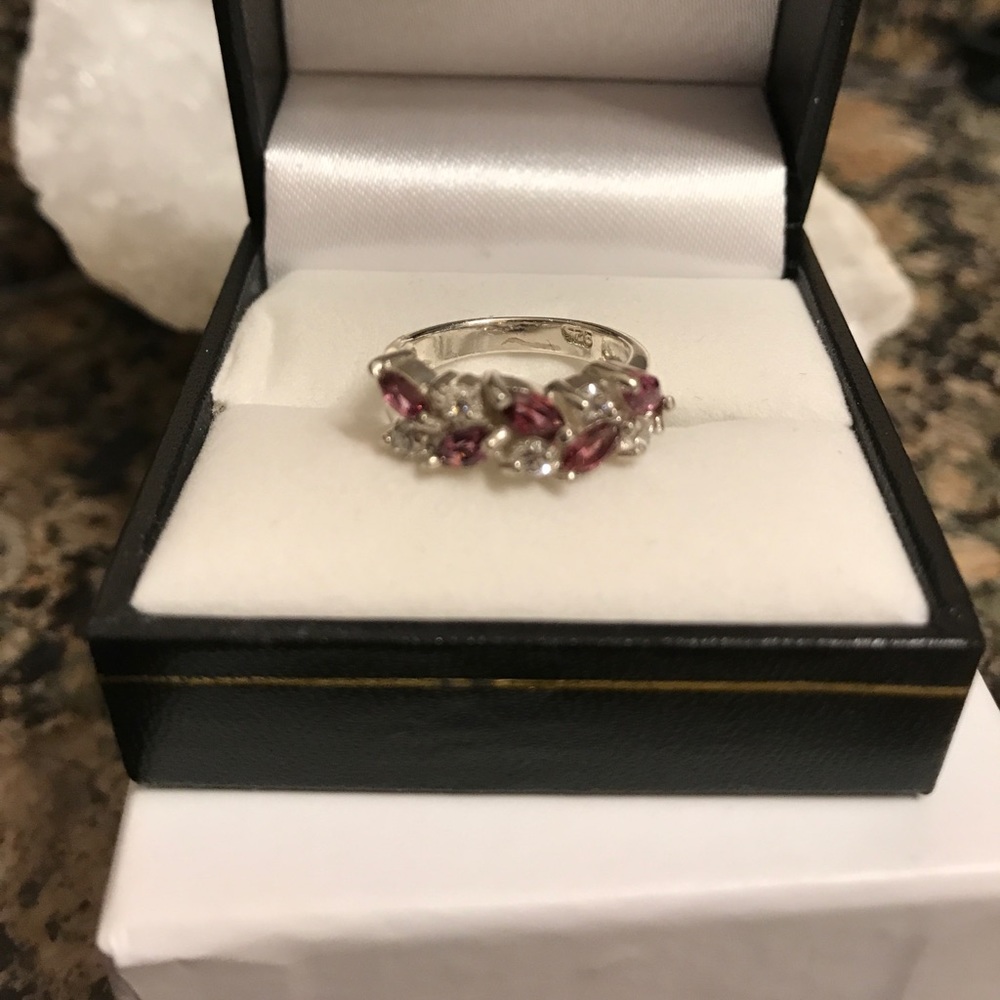 STERLING SILVER RASPBERRY RHODOLITE GARNET NIB - Picture 6 of 8