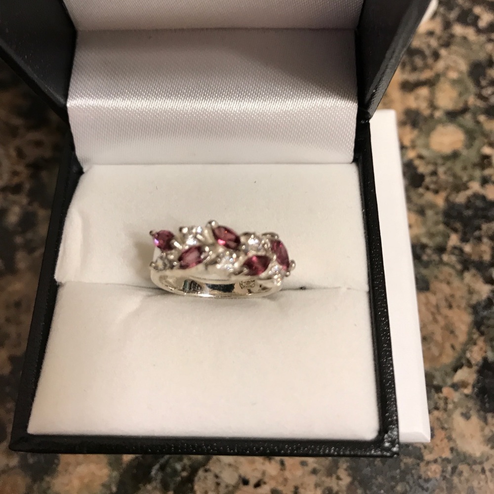 STERLING SILVER RASPBERRY RHODOLITE GARNET NIB - Picture 5 of 8