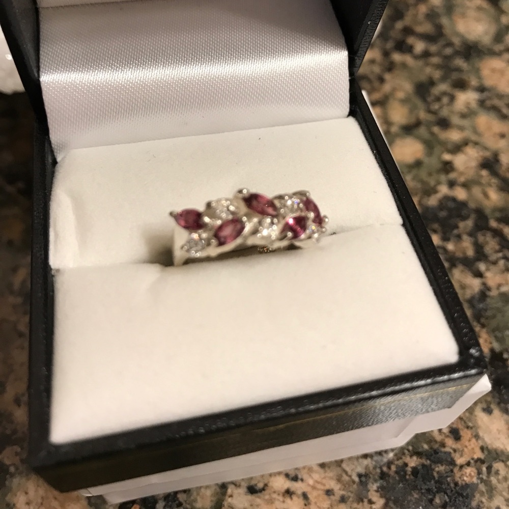 STERLING SILVER RASPBERRY RHODOLITE GARNET NIB - Picture 8 of 8