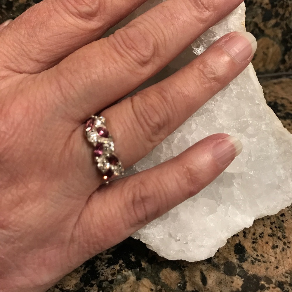 STERLING SILVER RASPBERRY RHODOLITE GARNET NIB - Picture 4 of 8