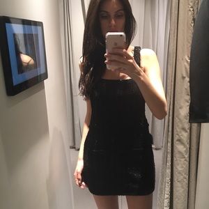 Zara mini sequin dress XS -- black