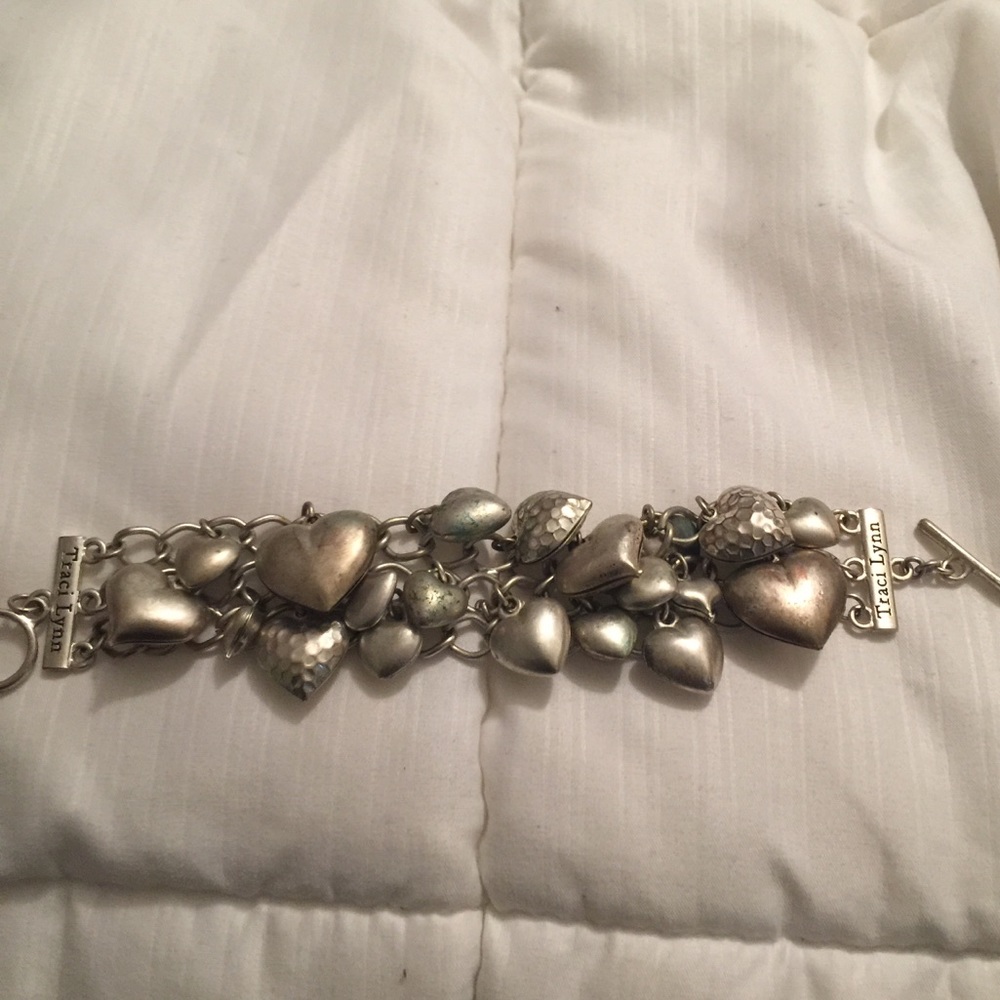 Traci Lynn metal heart bracelet