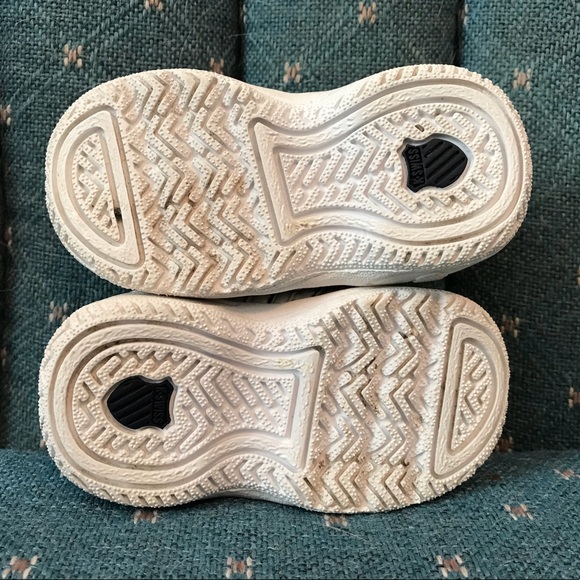 K-Swiss Baby Shoes Sz3 White Blue - Picture 4 of 5
