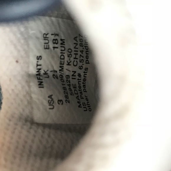 K-Swiss Baby Shoes Sz3 White Blue - Picture 5 of 5