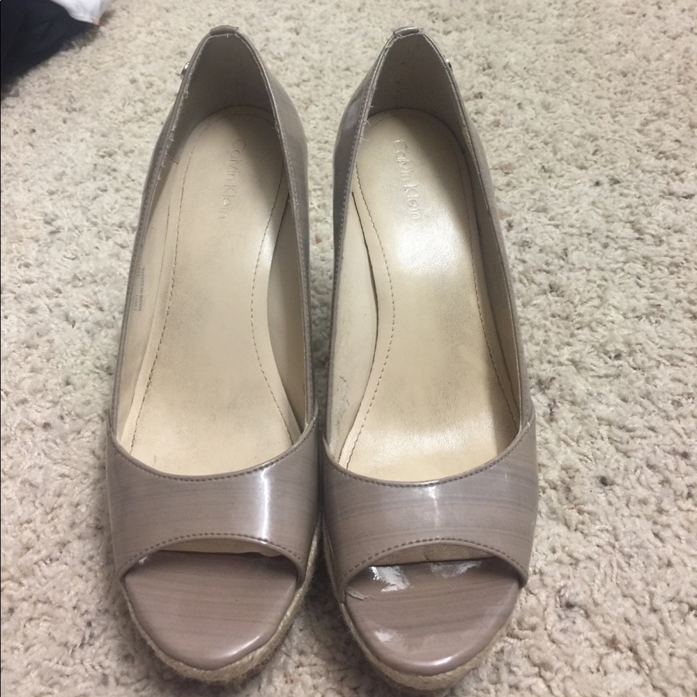 Nude Calvin Klein wedges