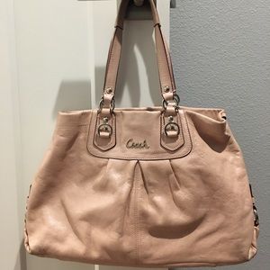 Large light pink Coach purse