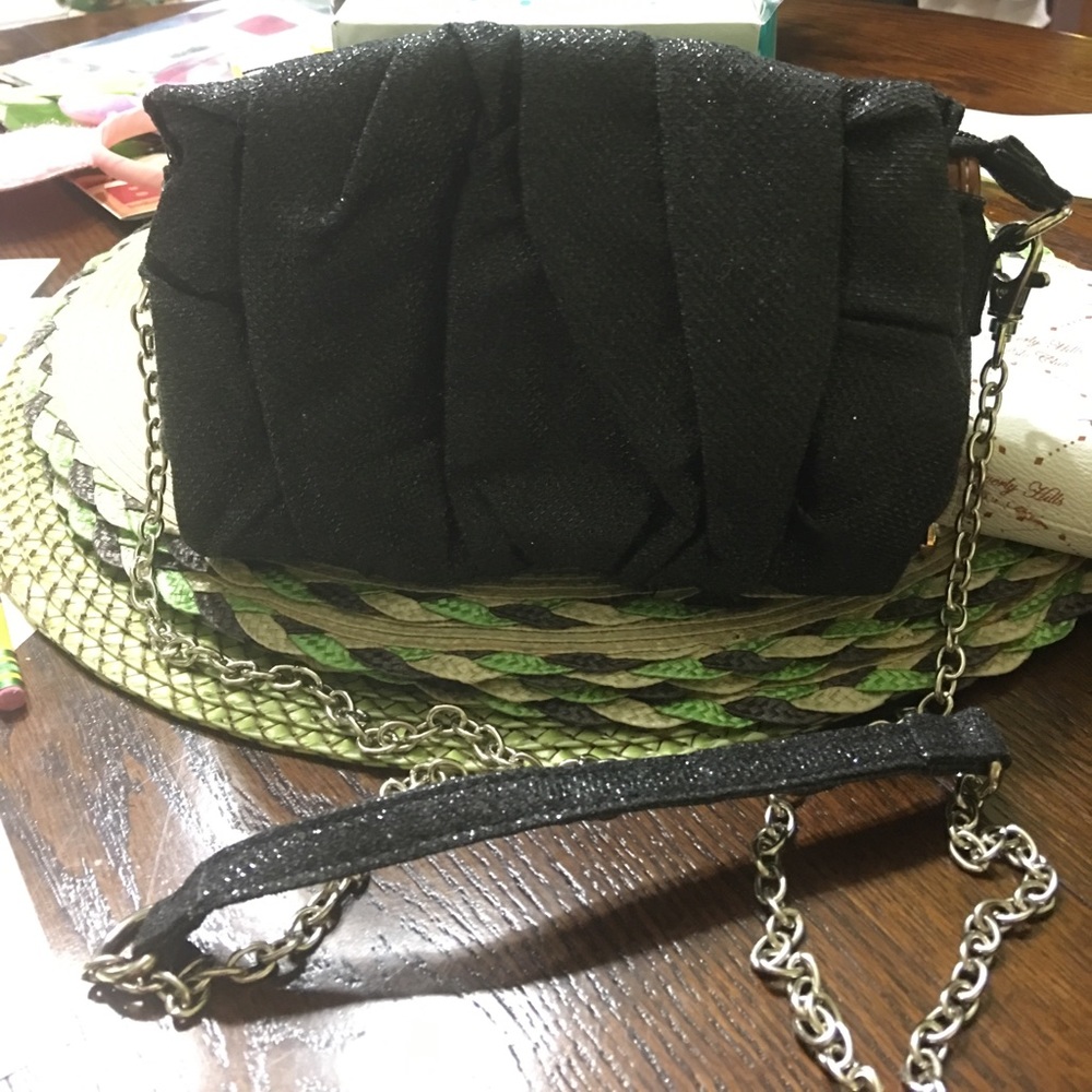 Beautiful sparkling black evening bag.