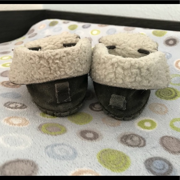 Leather Moccasins Baby Boy Sz 3 Gray - Picture 3 of 5