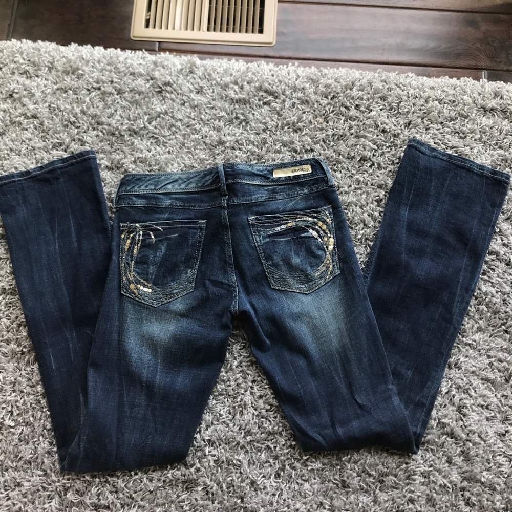 Express Embellished Barley Boot Jeans