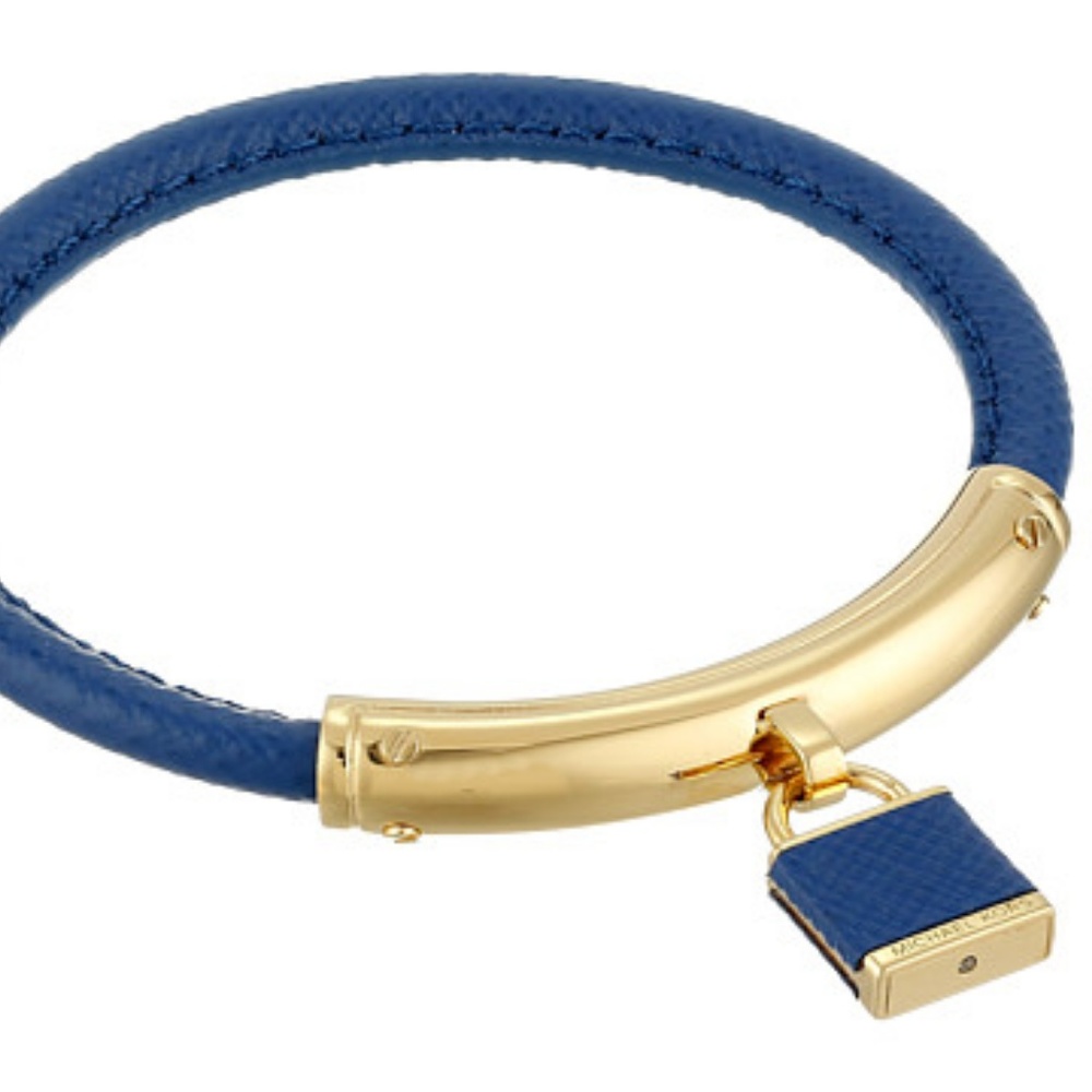 Michael Kors Leather Foil Logo Padlock Bracelet