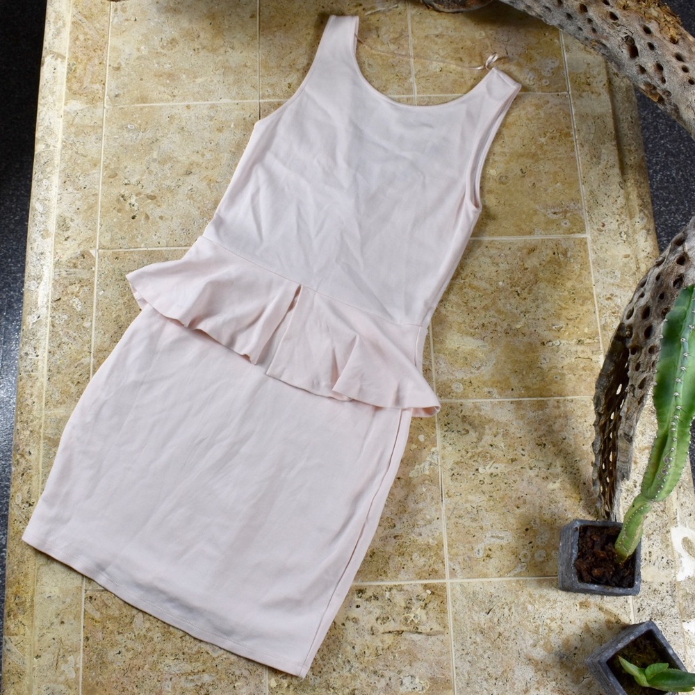 Zara Trafaluc Collection powder pink peplum dress