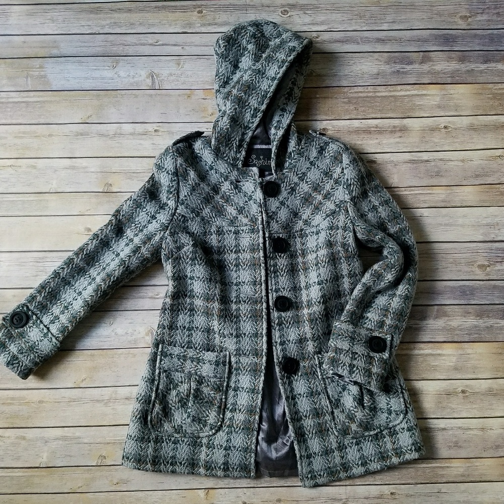 Plaid Wool Peacoat from Nordstrom