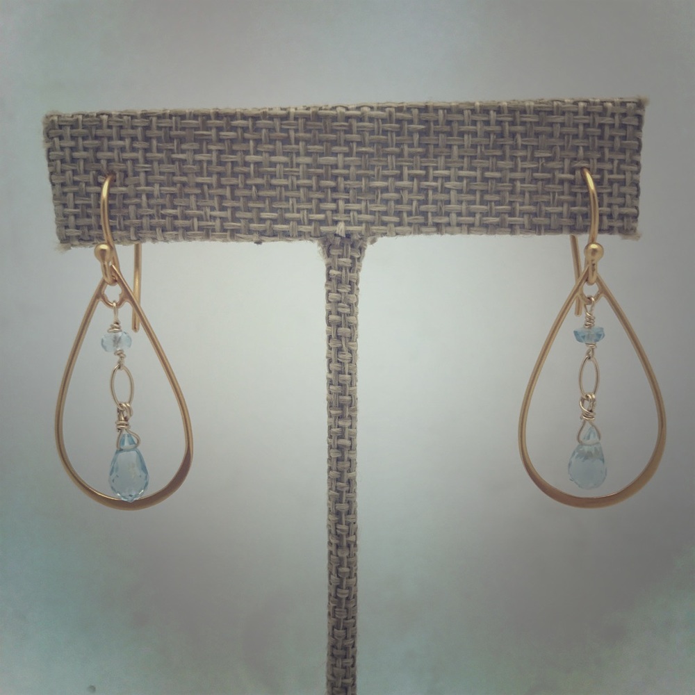 Baby blue topaz earrings