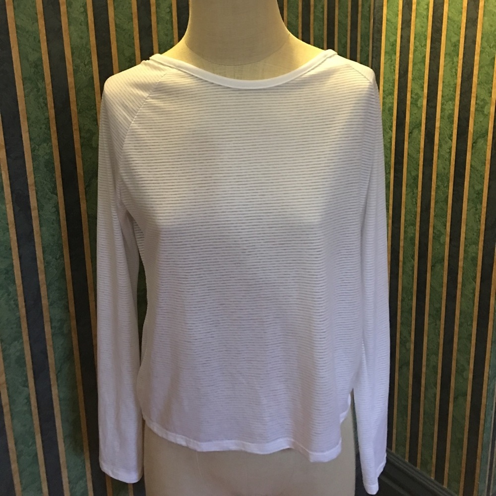 Sheer pin striped white blouse