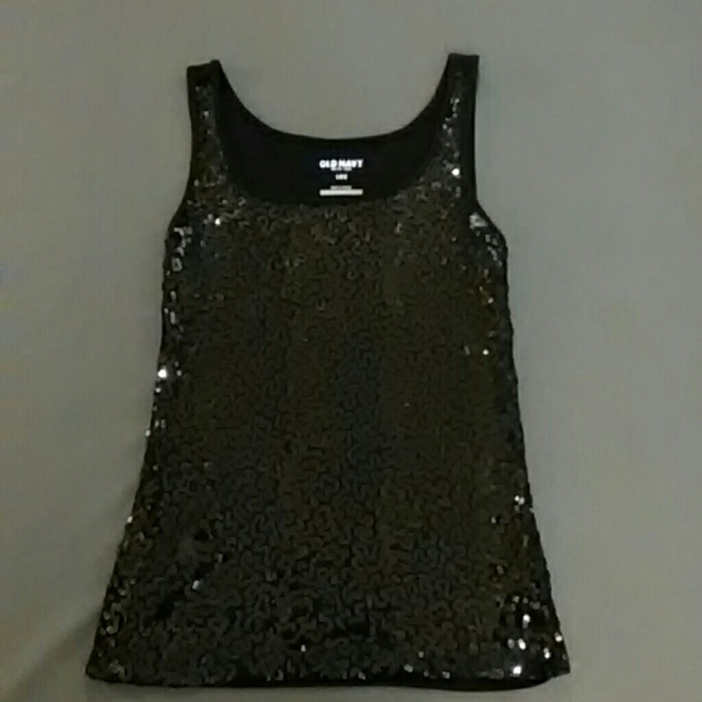 Old Navy Black Sequin Tank