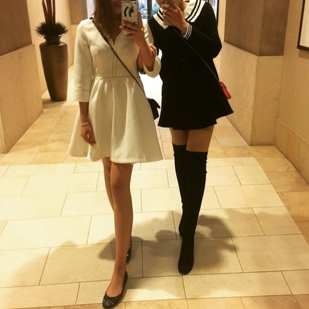 Left white dress