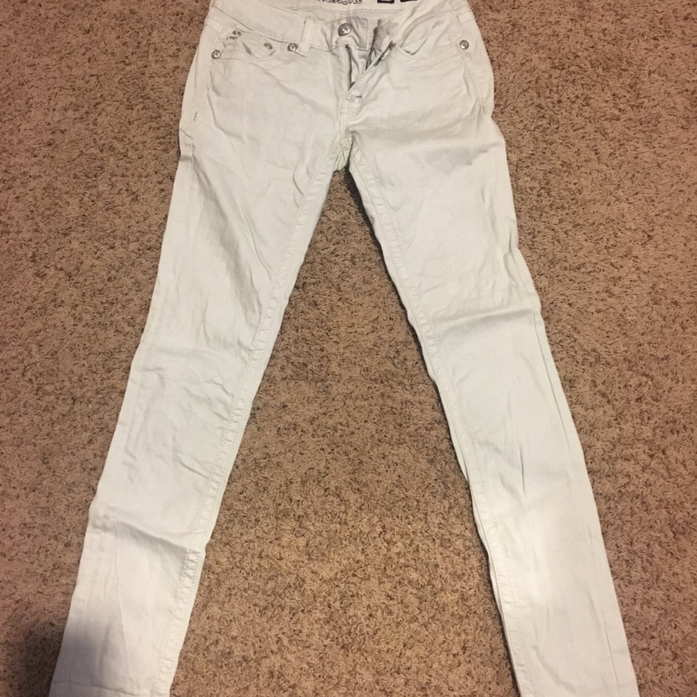 Miss Me size 27 mint green skinny jeans like new