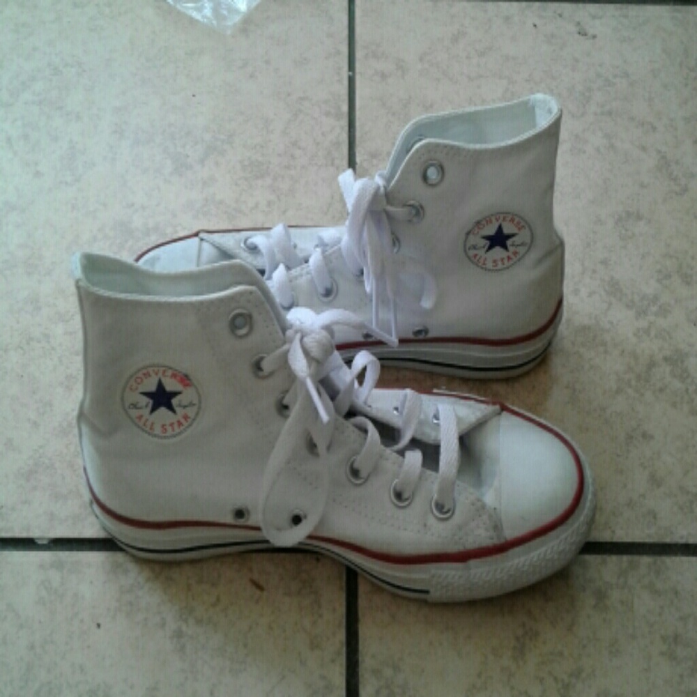 White hightop converse