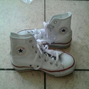White hightop converse
