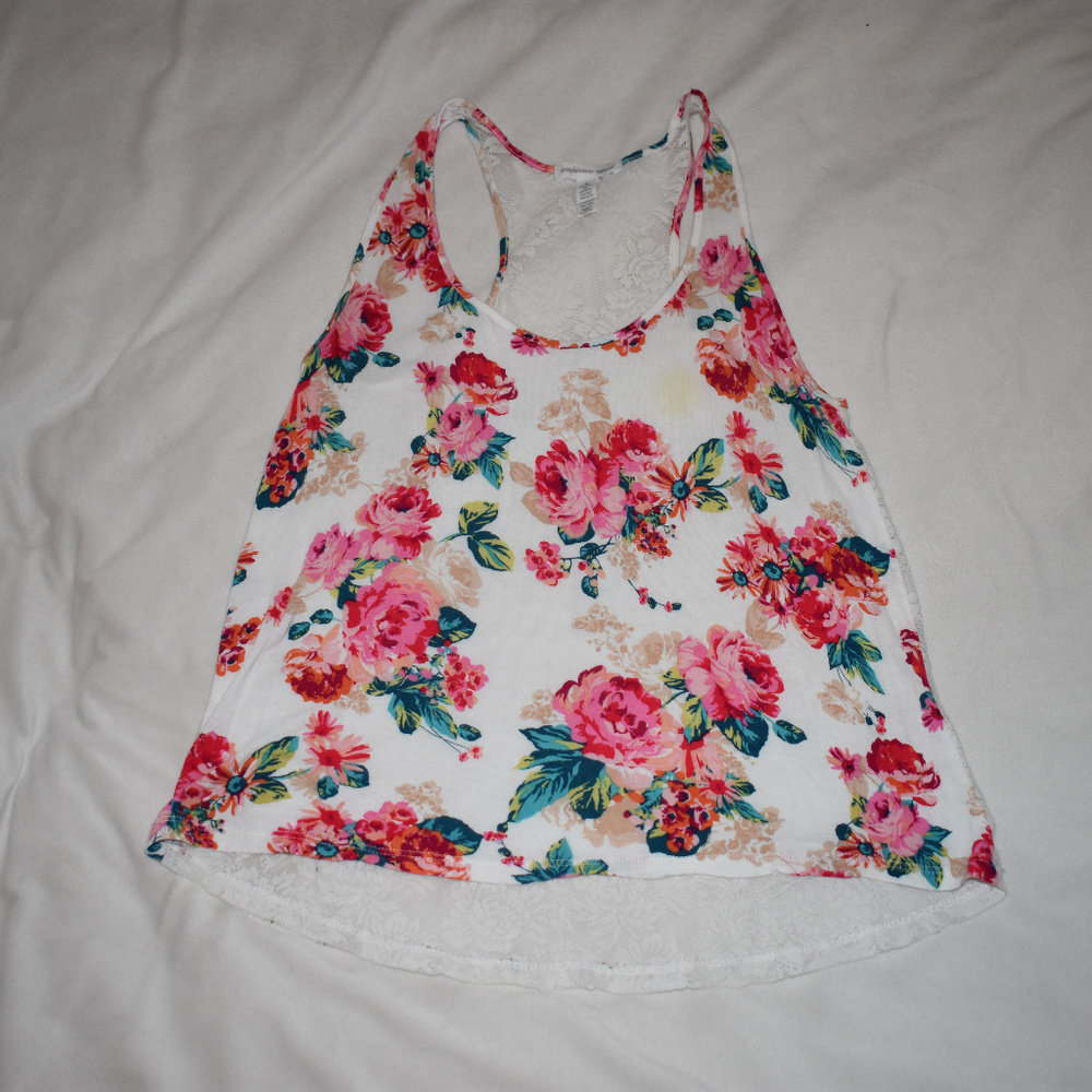 Ambiance Apparel Floral Lace Tank Top