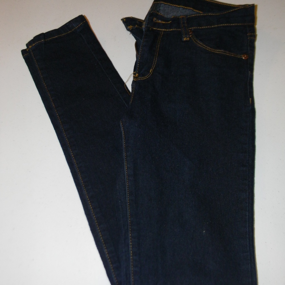 Solid blue skinny jean