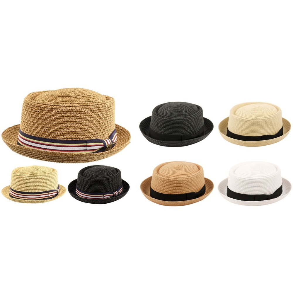 Men's Natural Brown Fedora Style Ribbon Brim Hat - Picture 2 of 2