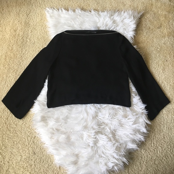 Zara Tops - Zara Zipper-detail Bateau Neck Blouse