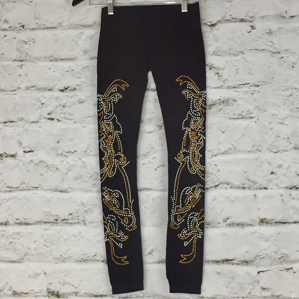 Zara silver and gold beaded leggings ornate