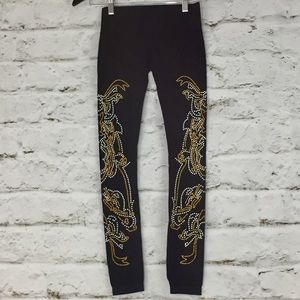Zara silver and gold beaded leggings ornate