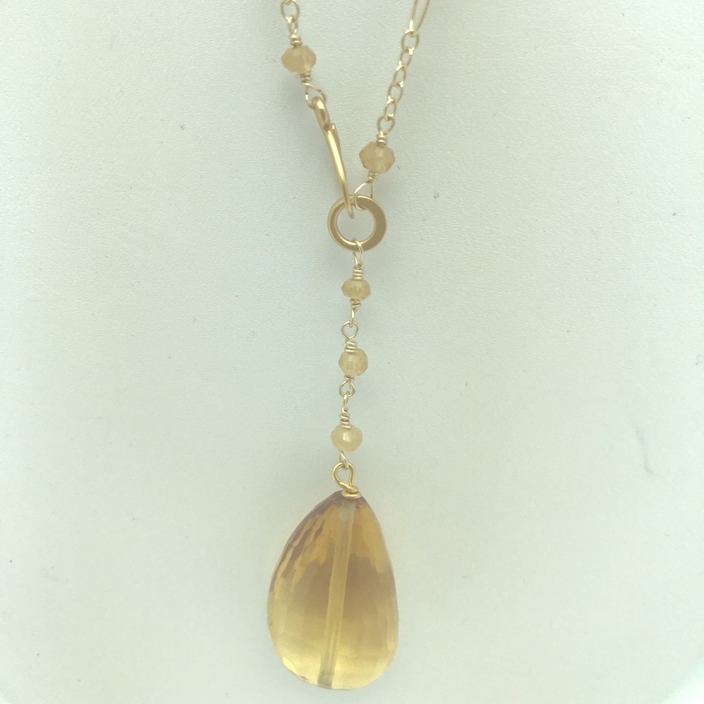 Citrine drop necklace