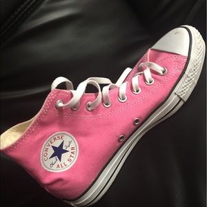 Pink high top converse