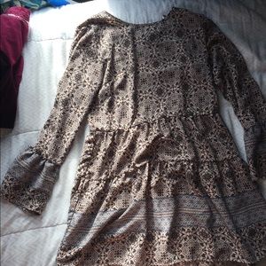 Boho Print Shift Dress