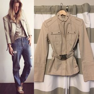 Zara Khaki belted jacket, size small