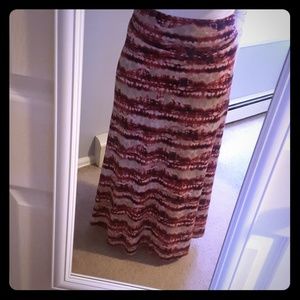 Pink Printed Maxi Skirt